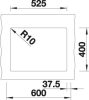 BLANCO SUBLINE 340/160-U Silgranit mosogatótálca, balos medencével, fekete, excenter nélkül (525985)