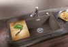 BLANCO ZENAR XL 6 S Silgranit Compact mosogatótálca, jobbos medencével, fekete, fa vágódeszkával, excenterrel (526051)