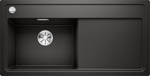 BLANCO ZENAR XL 6 S Silgranit mosogatótálca, balos medencével, fekete, fa vágódeszkával, excenterrel (526058)