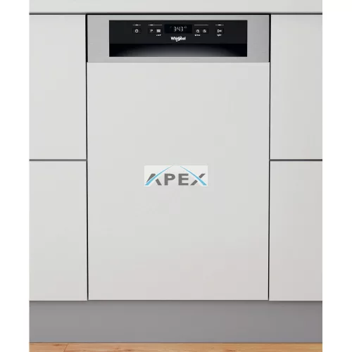 Whirlpool WSBC 3M27 X félig integrált mosogatógép - Inox szín, 45 cm széles