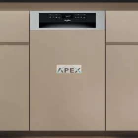   Whirlpool WH6PB10BS7A0 félig integrált mosogatógép - Inox szín, 45 cm széles
