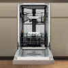 Whirlpool WH6PB10BS7A0 félig integrált mosogatógép - Inox szín, 45 cm széles