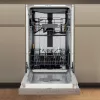 Whirlpool WH6PC11BS7A0 félig integrált mosogatógép - Inox szín, 45 cm széles