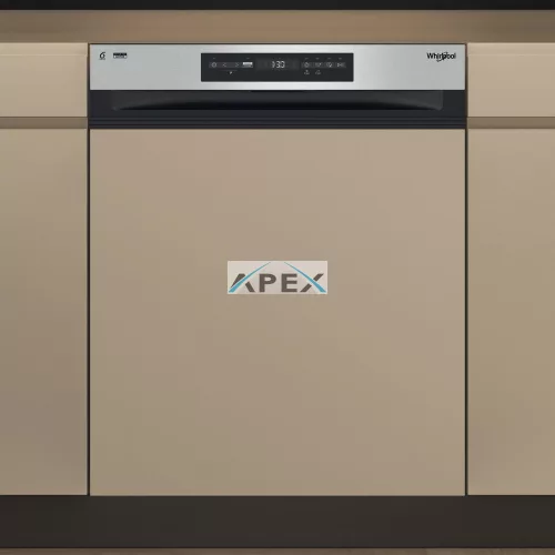 Whirlpool WH7PC15B4M60 félig integrált mosogatógép - Inox szín 60 cm széles