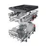 Whirlpool WSBO 3O34 PF X félig integrált mosogatógép - Inox szín, 45 cm széles