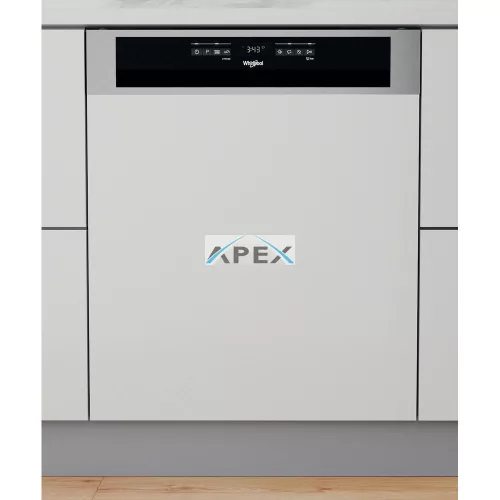 Whirlpool WBO 3T341 P X félig integrált mosogatógép - Inox szín 60 cm széles