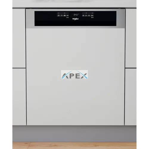Whirlpool WBO 3O33 PL X félig integrált mosogatógép - Inox szín 60 cm széles