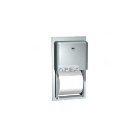   Merida Duplatekercses háztartási toalettpapír adagoló, rozsdamentes, szálcsiszolt, falba építhető