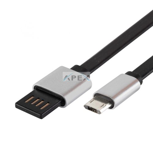 USE USBF 2 - Home USBF 2 töltőkábel, 2 oldalú, fordítható, USB-A dugó, microUSB-B dugó, 2m, 2,1A, adatkábel