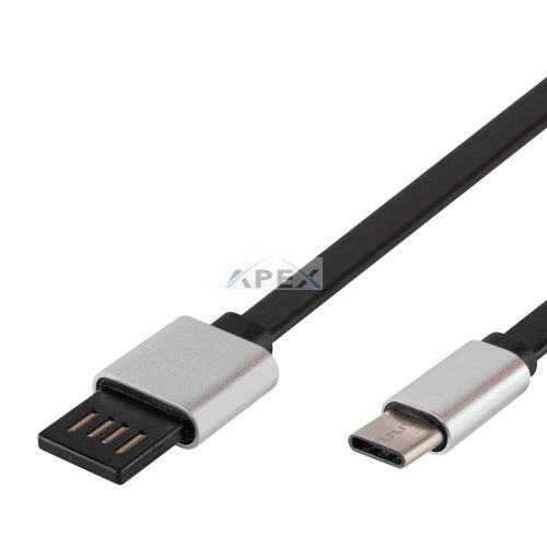 USE USBF C2 - Home USBF C2 töltőkábel, USB-A/USB-C, fordítható USB-A, 2m, 2,1A, adatkábel