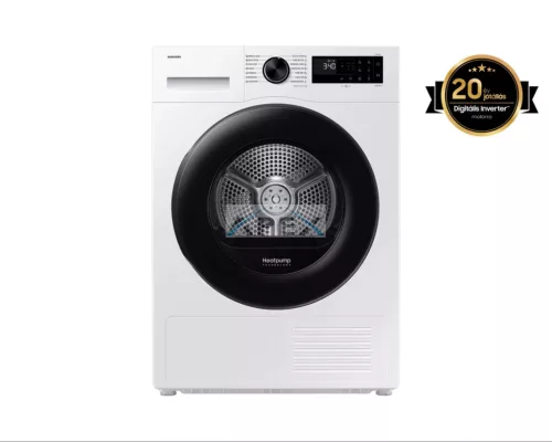 Samsung DV90DG52A0AELE Szárítógép hőszivattyús technológiával 9 kg, Fehér