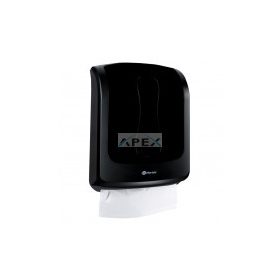   MERIDA ONE, Hajtogatott kéztörlő adagoló, keskeny, ABS műanyag, FEKETE