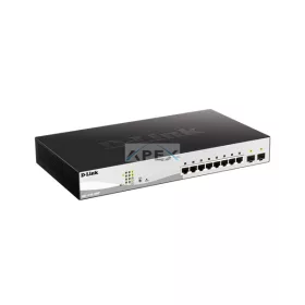   D-LINK Switch 8x1000Mbps (8xPOE) + 2xGigabit SFP Menedzselhető Rackes, DGS-1210-10MP/E