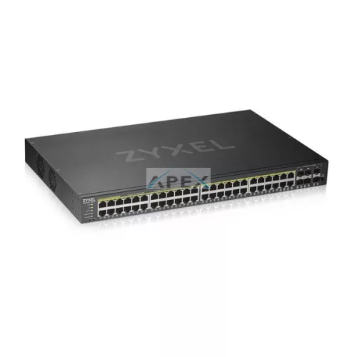 ZYXEL Switch 44x1000Mbps (44xPOE) + 4xGigabit kombó SFP+ 2xGigabit SFP, Fémházas Menedzselhető (48GbE POE port), GS1920-