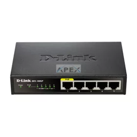   D-LINK Switch 5x100Mbps (4xPOE) Fémházas Asztali, DES-1005P/E
