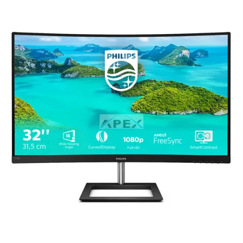 PHILIPS Ívelt VA monitor 31.5" 322E1C, 1920x1080, 16:9, 250cd/m2, 4ms, VGA/HDMI/DisplayPort
