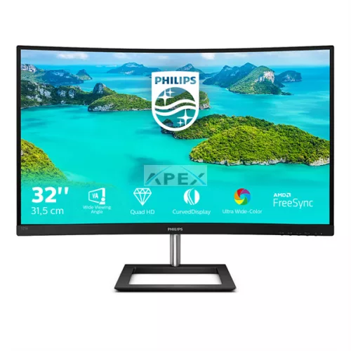 PHILIPS Ívelt VA monitor 31.5" 325E1C, 2560x1440, 16:9, 250cd/m2, 4ms, VGA/HDMI/DisplayPort