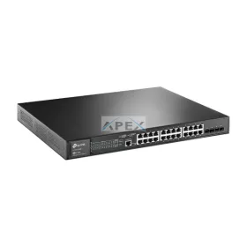   TP-LINK Switch 24x1000Mbps (24xPOE+) + 4x1Gigabit SFP + 1xkonzol port, Menedzselhető, SG3428MP