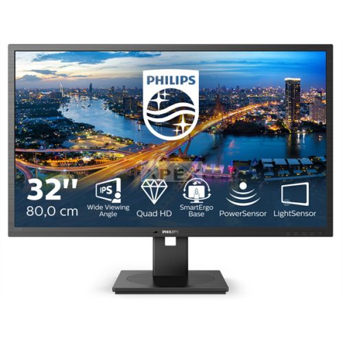 PHILIPS IPS monitor 31.5" 325B1L, 2560x1440, 16:9, 250cd/m2, 4ms, DisplayPort/2xHDMI/5xUSB, hangszóró