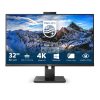 PHILIPS IPS monitor 31.5" 329P1H, 3840x2160, 16:9, 350cd/m2, 4ms, USB-C/4xUSB/DP/2xHDMI/LAN, hangszóró&webkamera