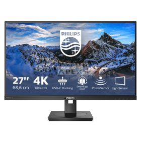   PHILIPS IPS monitor 27" 279P1, 3840x2160, 16:9, 350cd/m2, 4ms, USB-C(+dokkoló)/4xUSB/LAN/DP/2xHDMI, hangszóró
