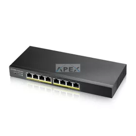   ZYXEL Switch 8x1000Mbps (8xPOE), Fémházas, Menedzselhető (8GbE port), GS1915-8EP-EU0101F