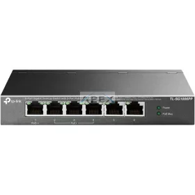   TP-LINK Switch 6x1000Mbps(3xPOE+ + 1xPOE++) Fémházas Asztali, TL-SG1006PP