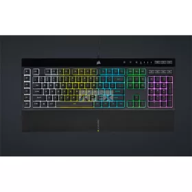   CORSAIR Vezetékes Billentyűzet Gaming, K55 RGB PRO, 6 programozható billentyű, Cseppálló, Csuklótámasz, US, fekete