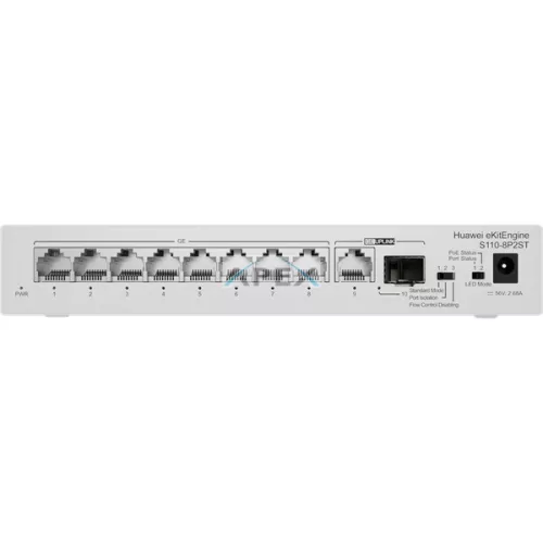 Huawei eKit Switch 8x1000Mbps (124W POE+) + 1x1000Mbps Uplink + 1x1GE (SFP), Nem menedzselhető, Asztali - S110-8P2ST