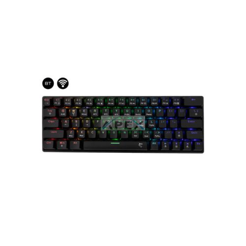 WHITE SHARK W029932 Premium KAIKEN-B/R-US vezeték nélküli mech. gamer billentyűzet, 63 piros kapcs. fekete (angol)