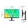 SAMSUNG IPS 100Hz monitor B2B 27" S60D, 2560x1440, 16:9, 350cd/m2, 5ms, HDMI/DisplayPort/3xUSB, Pivot