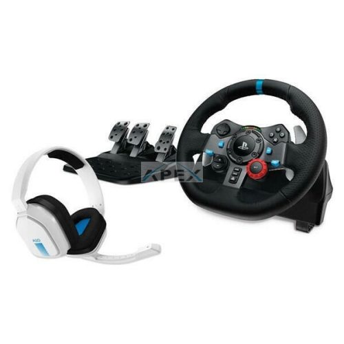 LOGITECH Játékvezérlő - G29 Driving Force Racing Kormány PS3/PS4/PS5/PC + Astro A10 Gaming headset, fehér