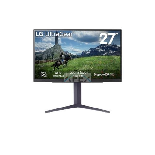 LG Gaming 200Hz Nano IPS monitor 27" 27GS85Q, 2560x1440, 16:9, 400cd/m2, 1ms, 2xHDMI/DisplayPort/3xUSB, Pivot
