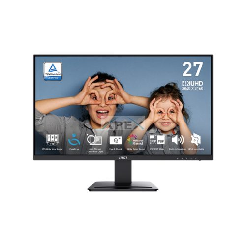 MSI Monitor Business PRO MP273U 27" UHD 3840x2160, IPS, 16:9, 60Hz, 4ms, 300cd/m2, 1000:1, 2x HDMI, DP, Black