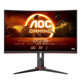   AOC Ívelt Gaming 280Hz monitor 27" C27G2Z3/BK, 1920x1080, 16:9, 300cd/m2, 0,5ms, HDMIx2/DisplayPort, állítható magasság