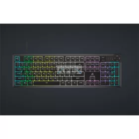   CORSAIR Vezetékes Billentyűzet Gaming, K55 CORE RGB, Médiavezérlő gombok, Cseppálló, US, fekete