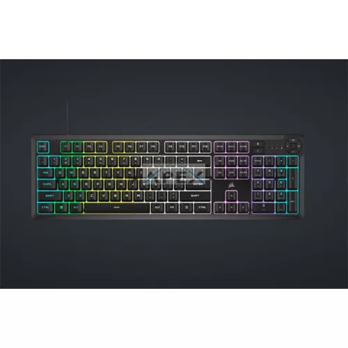 CORSAIR Vezetékes Billentyűzet Gaming, K55 CORE RGB, Médiavezérlő gombok, Cseppálló, US, fekete