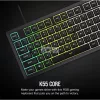 CORSAIR Vezetékes Billentyűzet Gaming, K55 CORE RGB, Médiavezérlő gombok, Cseppálló, US, fekete