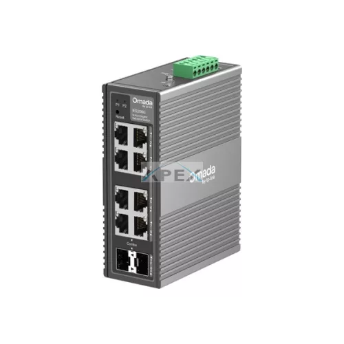 TP-LINK Switch Ipari 6x1000Mbps + 2xGigabit kombó SFP Fémházas, IES208G