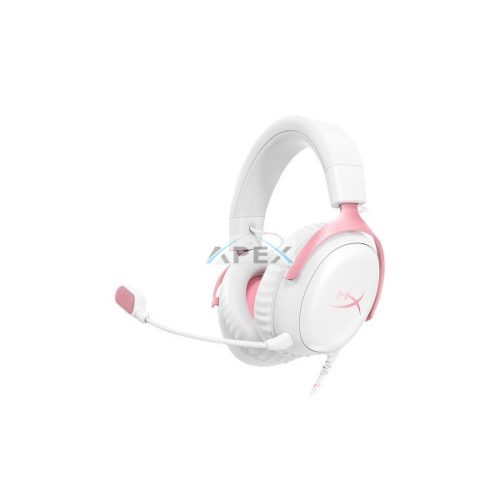 HP HYPERX vezetékes gaming fejhallgató Cloud III - fehér/rózsaszín