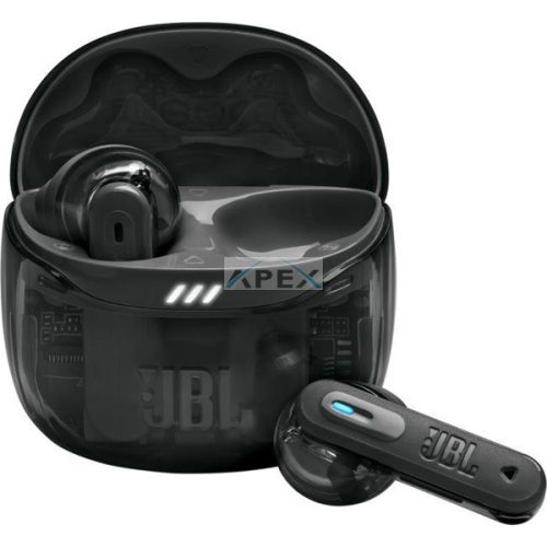 JBL TUNE FLEX 2 GHOST EDITION Bluetooth fülhallgató, tölthető 2 óra, IP45, adaptív zajcsökkentés,  térhatás, fekete