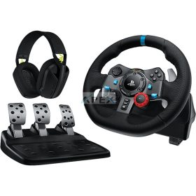   LOGITECH Játékvezérlő - G29 Driving Force Racing Kormány PS3/PS4/PS5/PC +  G435 Vezeték nélküli Gaming headset, fekete
