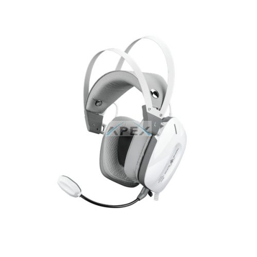 WHITE SHARK GH-2446W GOTTAN-W  vez.nélk. gamer fejhallgató mikrofonnal, fehér