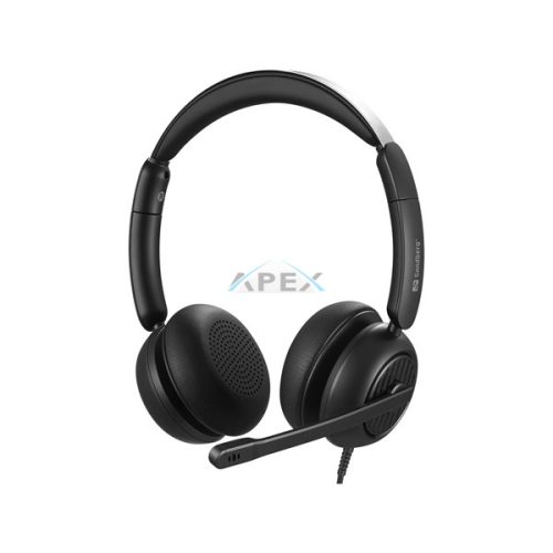 SANDBERG 3 in 1 Headset mikrofonnal, 3,5 mm minijack, USB-A és USB-C csatlakozó, hang szabályozás némítás, 5 év garancia