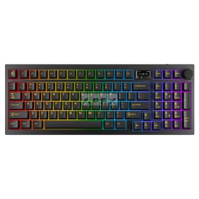   AVAX Vezetékes/Vezeték Nélküli Billentyűzet GM03 PRO USB, Fekete, Mechanikus, Yellow Switch, HUN