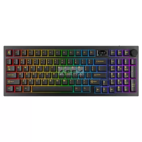   AVAX Vezetékes/Vezeték Nélküli Billentyűzet GM03 PRO USB, Fekete, Mechanikus, Yellow Switch, HUN