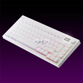   AVAX Vezetékes/Vezeték Nélküli Billentyűzet GM03 PRO USB, Mechanikus, Yellow Switch, HUN, fehér