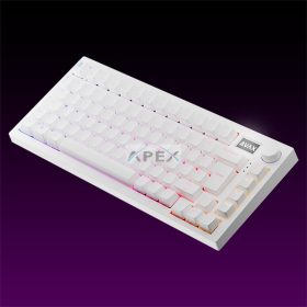   AVAX Vezetékes/Vezeték Nélküli Billentyűzet GM02 PRO USB, Fekete, Mechanikus, Yellow Switch, HUN, fehér