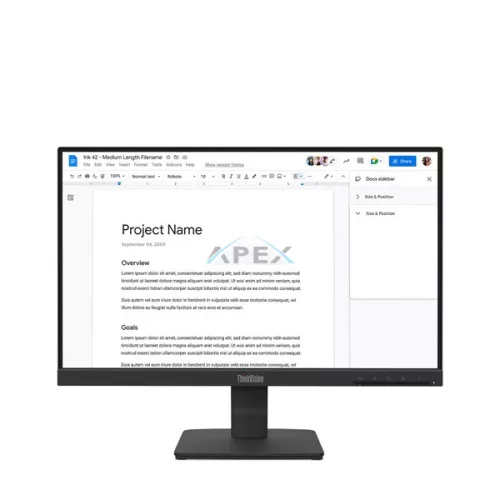 LENOVO Monitor - ThinkVision S22-4e, 21.5" FHD 1920x1080 IPS, 16:9, 1300:1, 250cd/m2, 4ms, HDMI, VGA