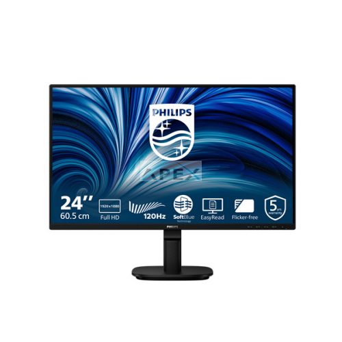 Philips IPS monitor 24" 24B2N2200, 1920x1080, 16:9, 300cd/m2, 4ms, VGA/DisplayPort/HDMI, 120 Hz, hangszóró